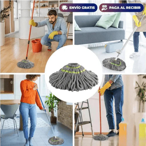TRAPERO GIRATORIO DE MICROFIBRA AUTO EXPRIMIBLE