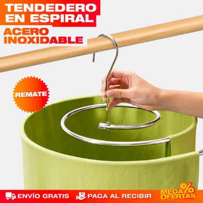 TENDEDERO EN ESPIRAL DE ACERO INOXIDABL
