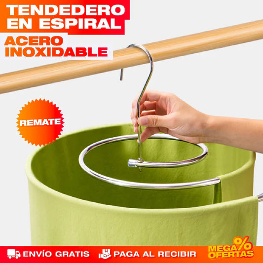 TENDEDERO EN ESPIRAL DE ACERO INOXIDABL