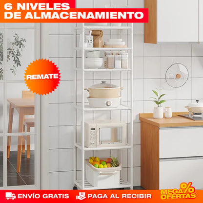 ESTANTE ORGANIZADOR VERTICAL DE 6 NIVELES