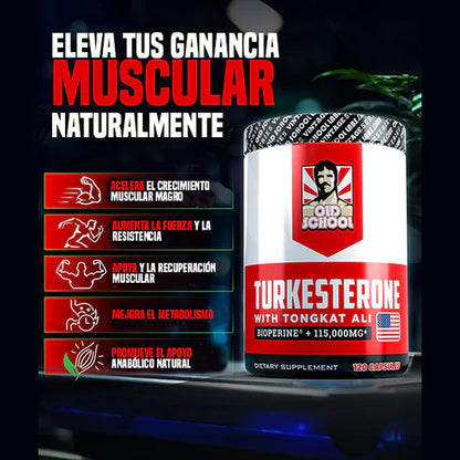 TURKESTERONE CON TONGKAT ALI 120CAPS - ENVÍO GRATIS 💪💯