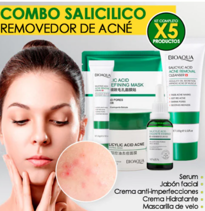 Kit/Combo x 5 Ácido Salicílico Anti-Acné | Tratamiento Facial Para El Acné - BIOAQUA