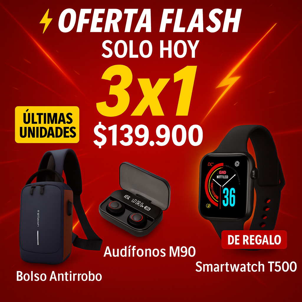 Bolso antirrobo+Audifonos M10 + Obsequio De Reloj inteligente T500🎁