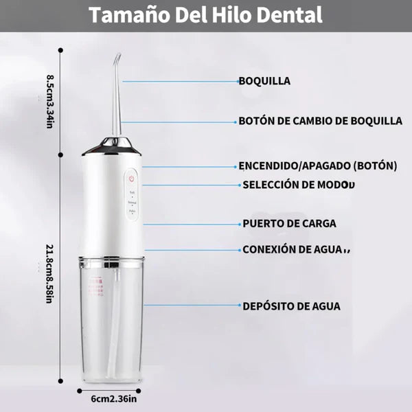 LIMPIADOR DENTAL, IRRIGADOR ORAL RECARGABLE